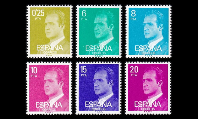 Espanja 2303-9y ** Käyttösarja kuningas Carlos I y-pap (19