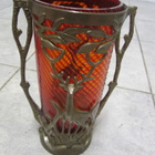 Vintage USSR Art Deco Style Desk Vase Deer Cast Iron Base an - pikkukuva 1
