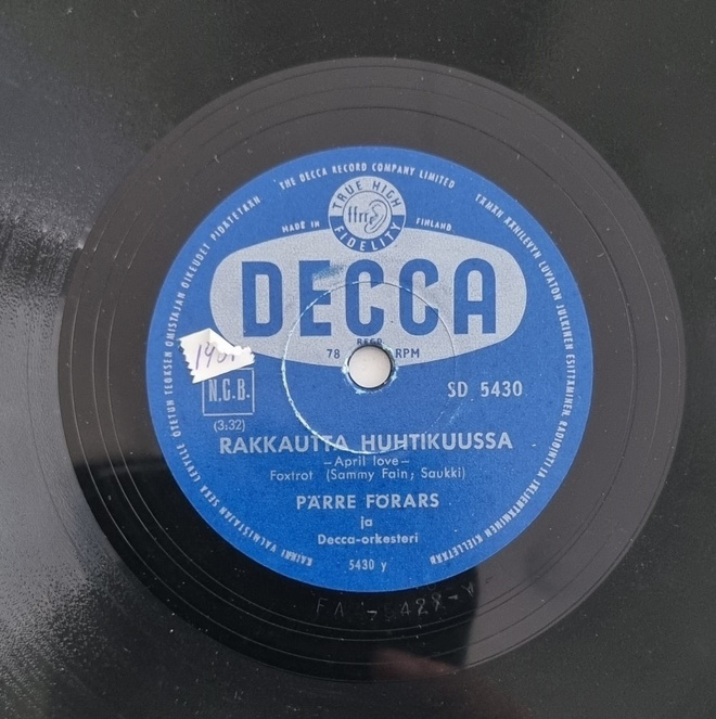 Savikiekko 1958 - Pärre Förars - Decca SD 5430
