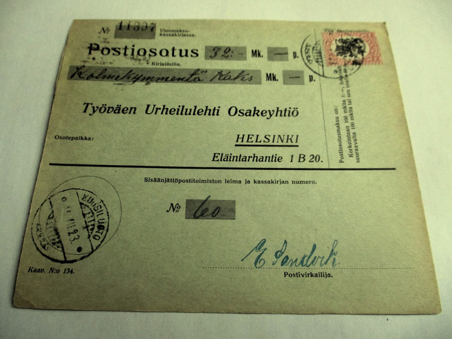 1923 Kuusiluoto  (Tornio) postiosoitus