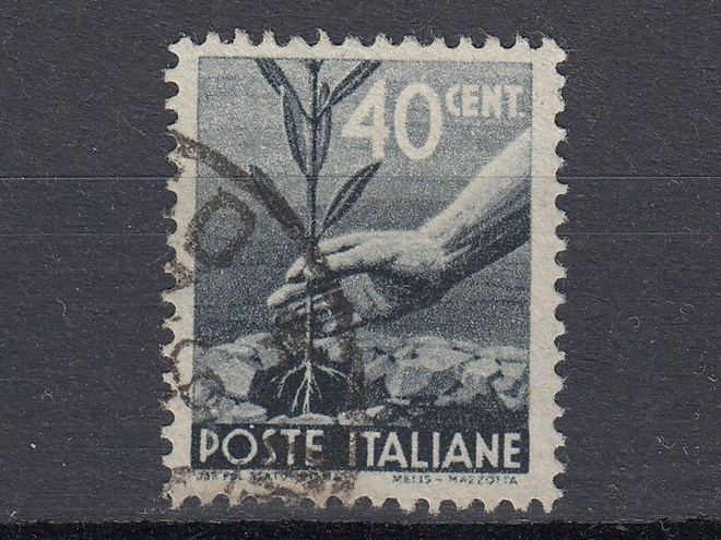 Italia 1945 Mi 685 Hand Planting an Olive Tree