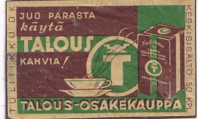 Talous-Osakekauppa, Juo parasta käytä TALOUS kahvi    ,  s64