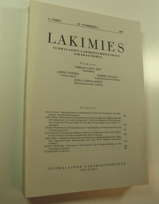 Lakimies, 85. vuosikerta (1987), numerot 4, 5 ja 8 : suom...