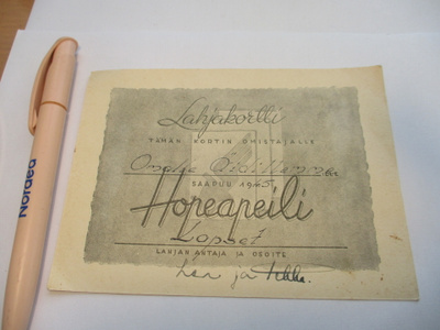 Hopeapeili 1945 lahjakortti