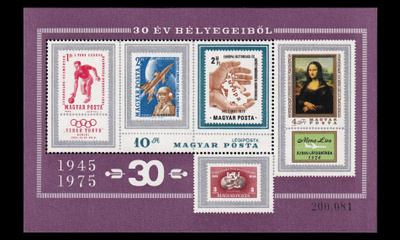 Unkari 3059BL114 ** Postimerkkejä blokki (1975)