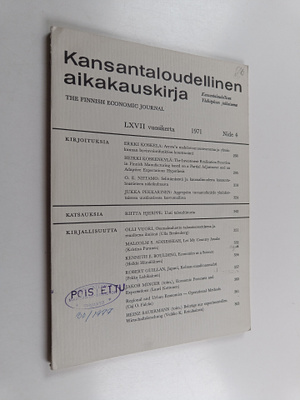 Kansantaloudellinen aikakauskirja 1971 nide 4