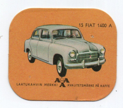 Kahvilappu AAA n:o 13 FIAT 1400  A