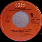 BONNIE TYLER & TODD RUNDGREN:LOVIN .. A DIRTY JOB:VINYYLI 7" - pikkukuva 3