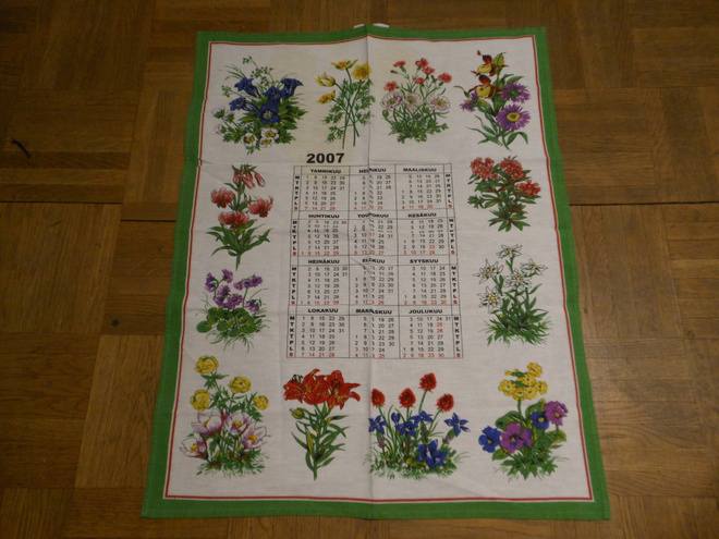 Kalenteripyyhe vuodelta 2007