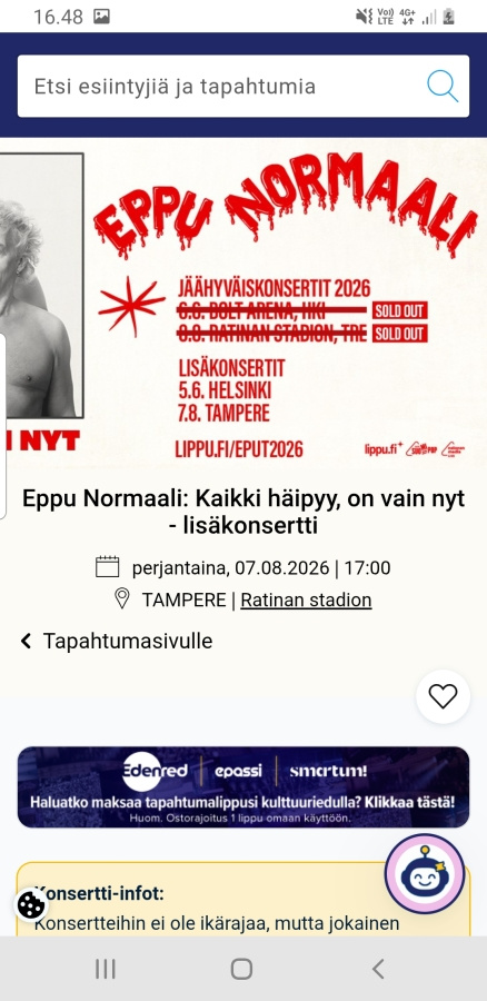 2kpl VIP - Eppu Normaali - 7.8.-26 - Ratina