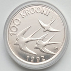 Viron 100 Kroonin hopearaha vuodelta 1992. - pikkukuva 2
