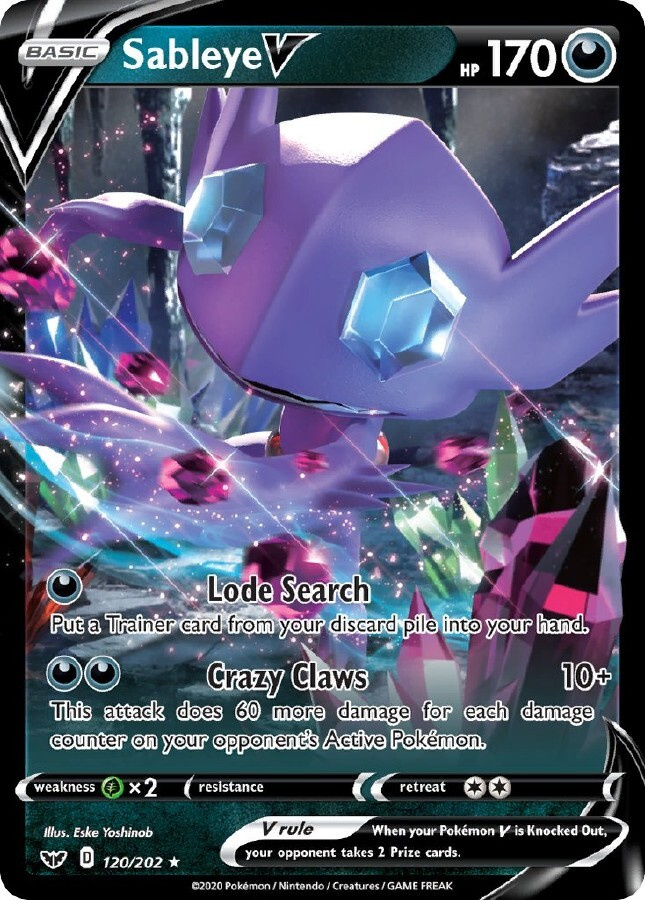 Sableye V 120/202 - Sword & Shield Base Set - EX