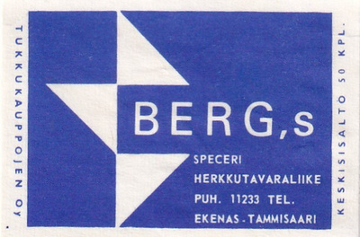 Ekenäs - Tammisaari, BERG`s .  s84