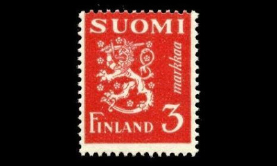 296 ** Leijona 3 mk punainen (1945)