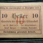 10 heller 1920.Wûrnsdorf. Itävalta-Austria. Hätäraha-Notgeld - pikkukuva 1