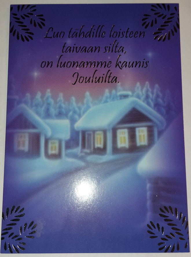 Hopea/Kultafolioitu joulukortti