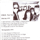 THE HEARTBREAKERS cbgb, new york 25/7 & 7/9/1975 ...usa cult - pikkukuva 3