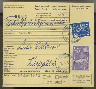 M30 1953 postiennakkopaketti