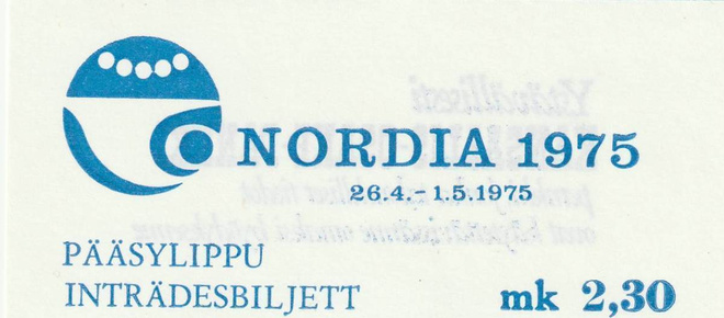 NORDIA 1975 PÄÄSYLIPPU  (K15-S137)