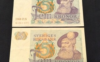 5 Kruunun setelit 1968-1973