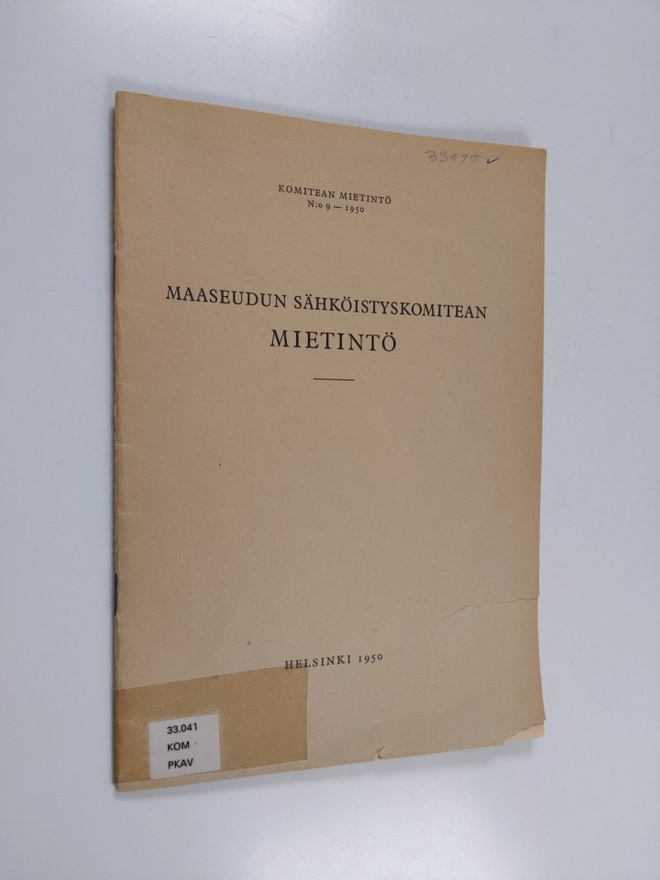 Maaseudun sähköistyskomitean mietintö