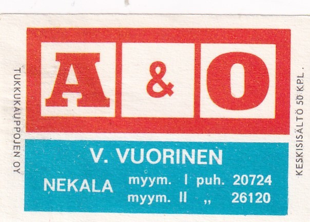 Tampere,  Nekala, V. Vuorinen , A & O   7/6