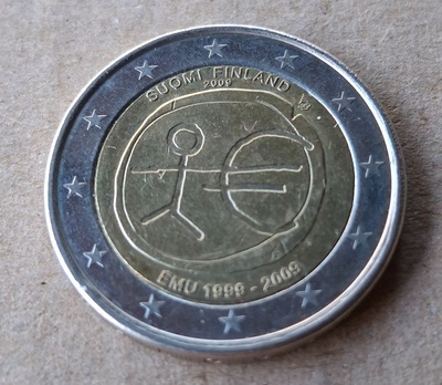 Suomi 2€ juhlaraha EMU 10 vuotta 2009