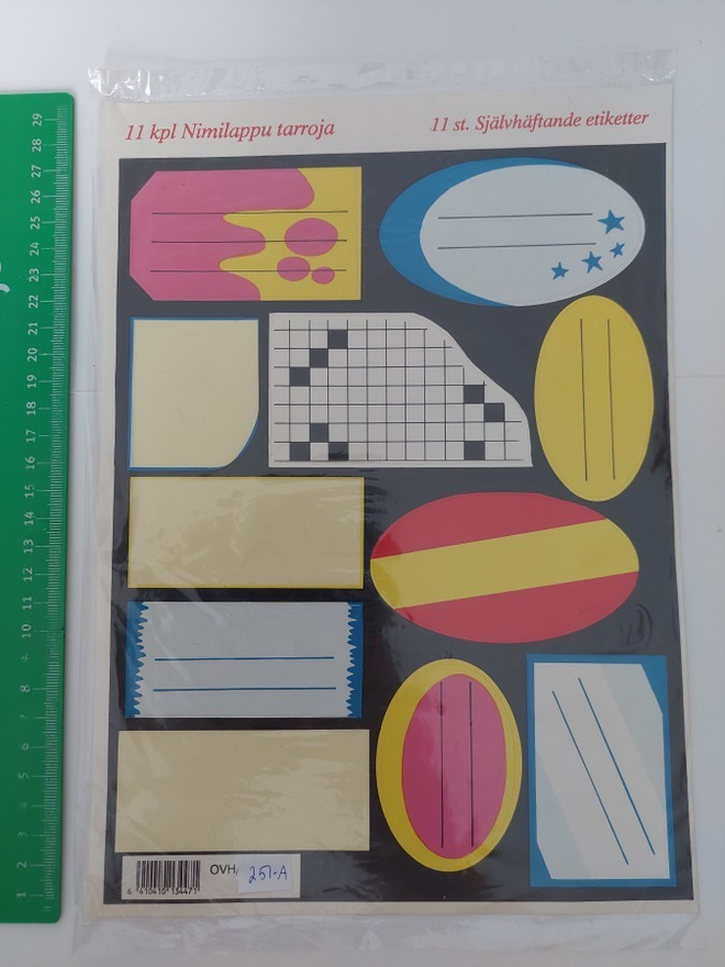 tarra nro 251 : vintage tarra-arkki etiketti