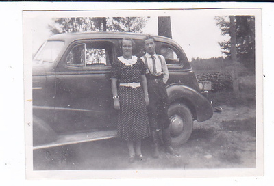 VANHA Valokuva Kiva Auto n. 1930-l 6 x 9 cm