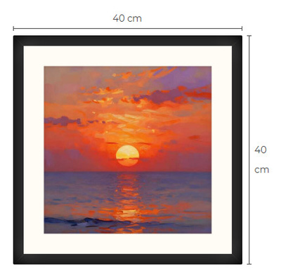 Uusi uniikki auringonlasku art print taulu 40 cm x 40 cm