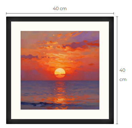 Uusi uniikki auringonlasku art print taulu 40 cm x 40 cm