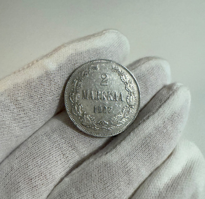 2 markkaa 1907 hopea