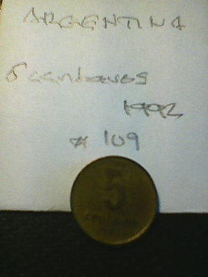 Argentiina 5 centavos 1992, km#109