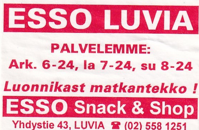 Luvia, ESSO, Snack & Shop    s7/3