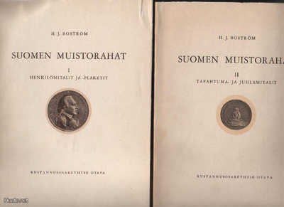 Boström, H. J.: Suomen muistorahat I-II,nid,Otava 1932-36,K3