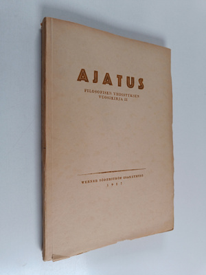 Ajatus : Filosofisen yhdistyksen vuosikirja 2
