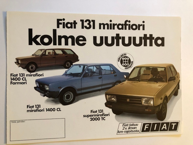 Myyntiesite - Fiat 131 Mirafiori - 1981