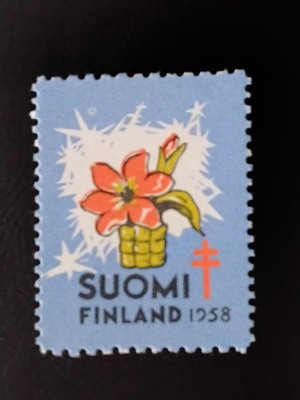 1958 tub joulumerkki kukka **postituore