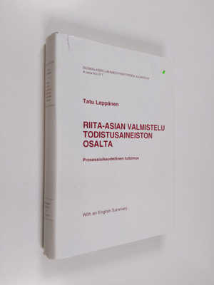 Tatu Leppänen : Riita-asian valmistelu todistusaineiston ...