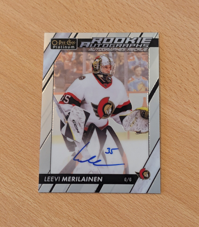 2023-24 OPC Platinum Leevi Merilainen Rookie Auto