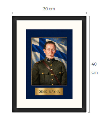 Uusi Simo Häyhä art print kehystetty 30 cm x 40 cm
