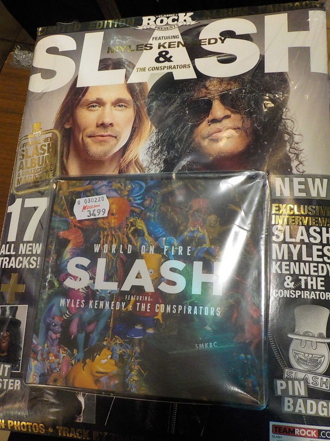 SLASH - WORLD ON FIRE CLASSIC ROCK LIMITED EDITION CD +LEHTI