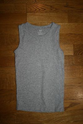H&M LUOMU harmaa hihaton paita 134-140