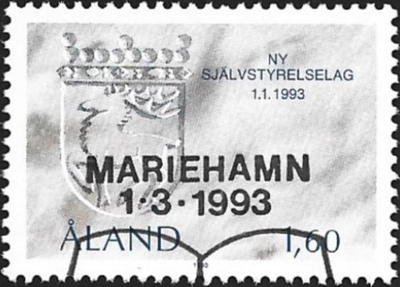 Åland 1993 FDC Itsehallintolaki EP  Lape 065 alareuna LOISTO