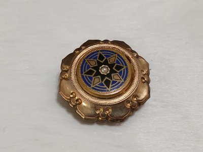 1880 Saksa vintage Emaloitu solki rintakoru rintaneula