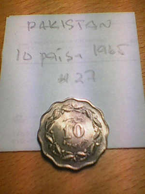 Pakistan 10 paisa 1965, km#27