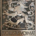 Puolustusvoimat metalli reliefi puutaustalla - pikkukuva 2