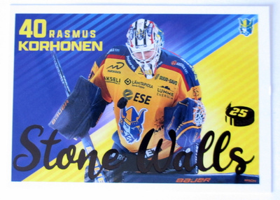 Rasmus Korhonen Jukurit Stone Walls  Cardset 2023-24