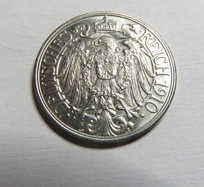 Saksa/Empire 25 pfennig 1910 A