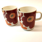 Marimekko Unikko muki 2,5 dl viininpun-oranssi-valkoinen - pikkukuva 1